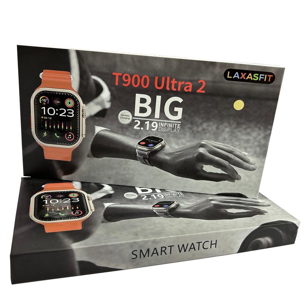 Premium Smartwatch with Orange Sport Band - Fitness Tracker & Health Monitor