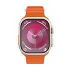 Premium Smartwatch with Orange Sport Band - Fitness Tracker & Health Monitor