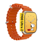 Premium Smartwatch with Orange Sport Band - Fitness Tracker & Health Monitor