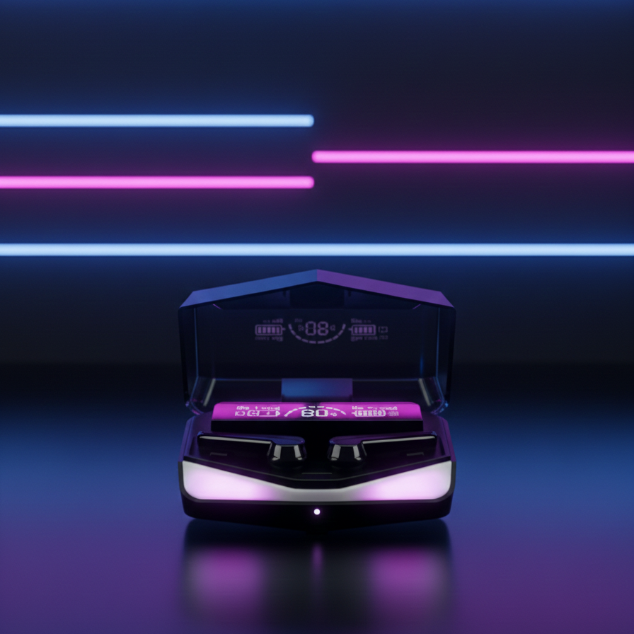 DAMIX M28 Gaming Earbuds - RGB LED Wireless Earphones for Mobile Gaming