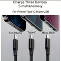 3-in-1 Multi Charging Cable - Lightning/Type-C/Micro USB Universal Charger