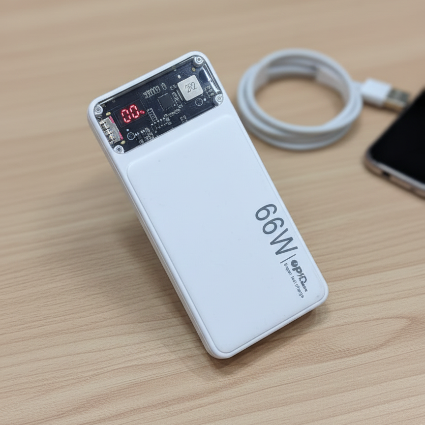 66W Fast Charging Power Bank with Digital Display