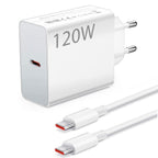 120W Dual USB-C Power Adapter with 2 Cables - GaN Fast Charger
