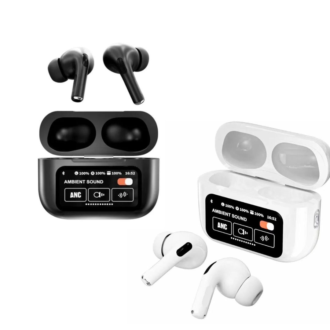 ANC Wireless Earbuds with Digital Display - Active Noise Cancelling Bluetooth Headphones