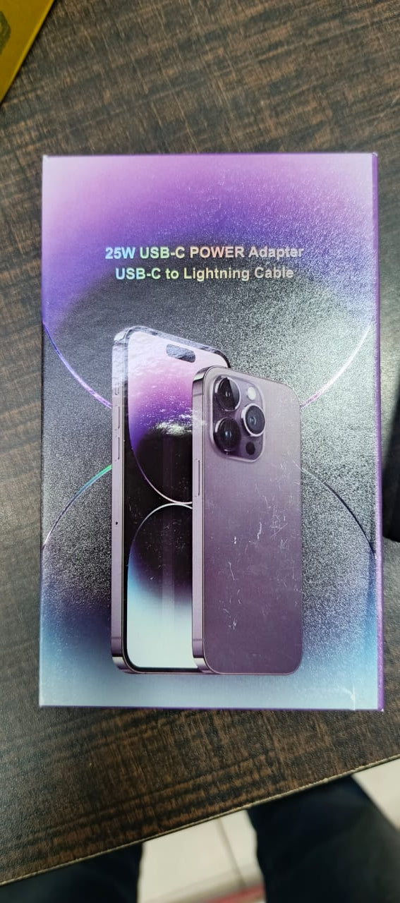 iPhone 14 Pro Max 25W USB-C Power Adapter with Lightning Cable