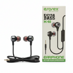 Esorex M-40 Extra Bass Earphones - Super Bass with Mic Black