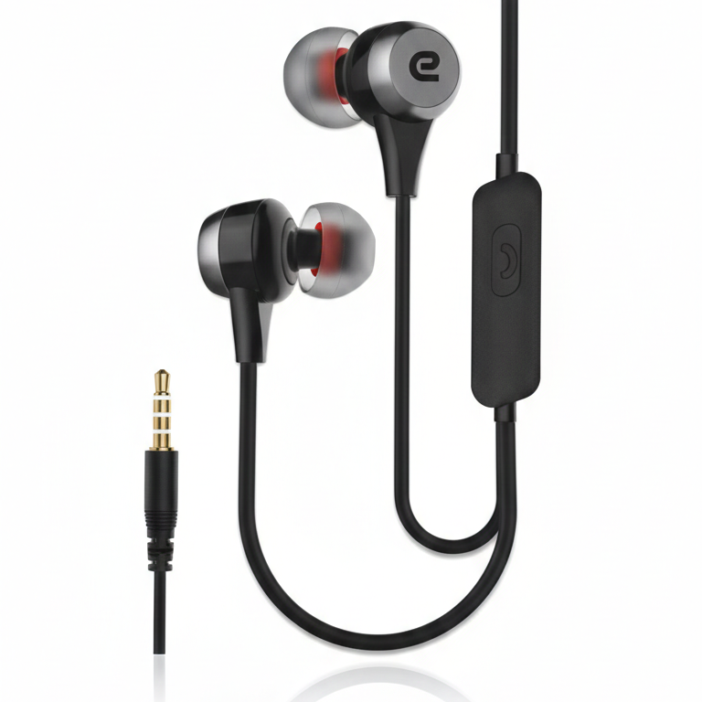 Esorex M-40 Extra Bass Earphones - Super Bass with Mic Black